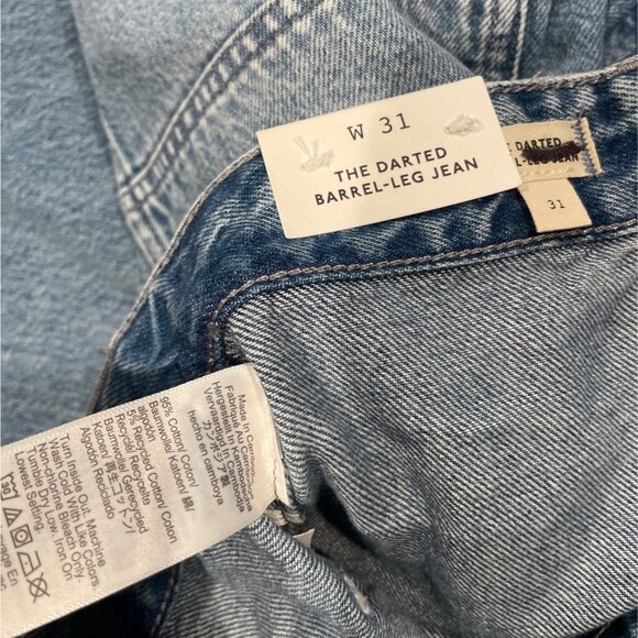 NWT Madewell Sz 31 Darted Barrel-Leg Jean Riverbend Wash Wide Relaxed Button-Fly - Picture 4 of 15